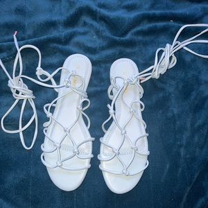 Fashion nova up the leg wrapped sandals NEW! Size 8